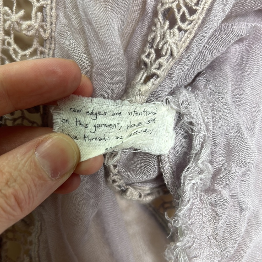 Free People sheer fairy raw edges lace top - Picture 5 of 12